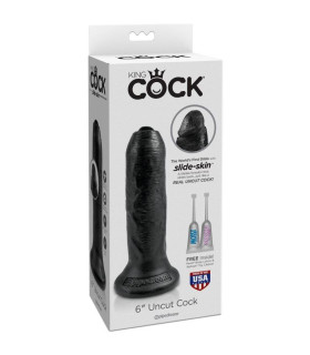 Реалистичный фаллоимитатор на присоске 6 Uncut Cock из серии King Cock - No Taboo
