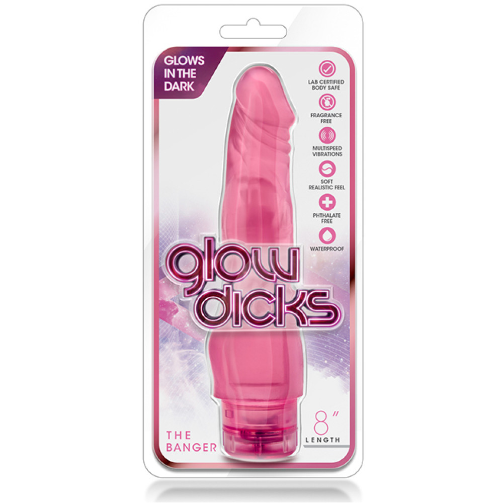 Вибратор GLOW DICKS THE BANGER PINK фото №2 — секс игрушки: Украина, NO TABOO