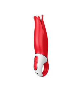 Вибратор в форме цветка Satisfyer Vibes Power Flower с мягкими лепестками, красный, 18.8 х 5.2 см - No Taboo