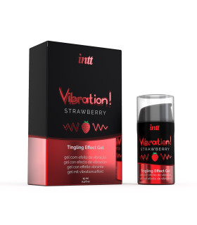 Рідкий вібратор Intt Vibration Strawberry, 15 мл, зі смаком полуниці - No Taboo