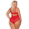 Боди с интимным вырезом красный Jolierose teddy red XXL, фото №3 — секс шоп Украина, NO TABOO