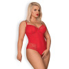 Боди с интимным вырезом красный Jolierose teddy red XXL, фото №4 — секс шоп Украина, NO TABOO