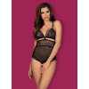 Сексуальное боди из кружева с украшением в области бюста teddy opencrotch black S/M, фото №3 — секс шоп Украина, NO TABOO