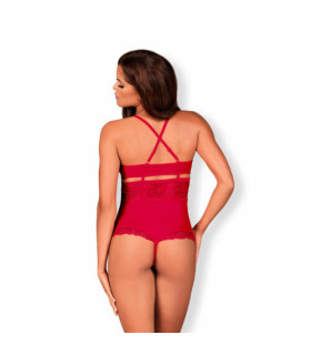 Сексуально боди, из кружева полупрозрачное teddy opencrotch red S/M - No Taboo