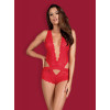Кружевное боди Obsessive 853 полупрозрачное, красное, L-XL, фото №3 — секс шоп Украина, NO TABOO