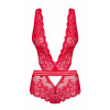 Кружевное боди Obsessive 853 полупрозрачное, красное, L-XL, фото №5 — секс шоп Украина, NO TABOO