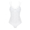 Эротическое боди, с цветочным кружевом полупрозрачное белое teddy white L/XL, фото №3 — секс шоп Украина, NO TABOO