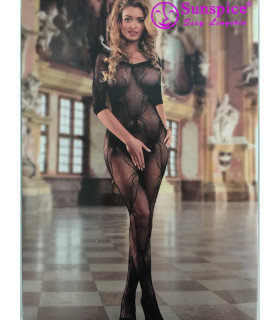Комбинезон черный ажурный с вырезом OS - No Taboo