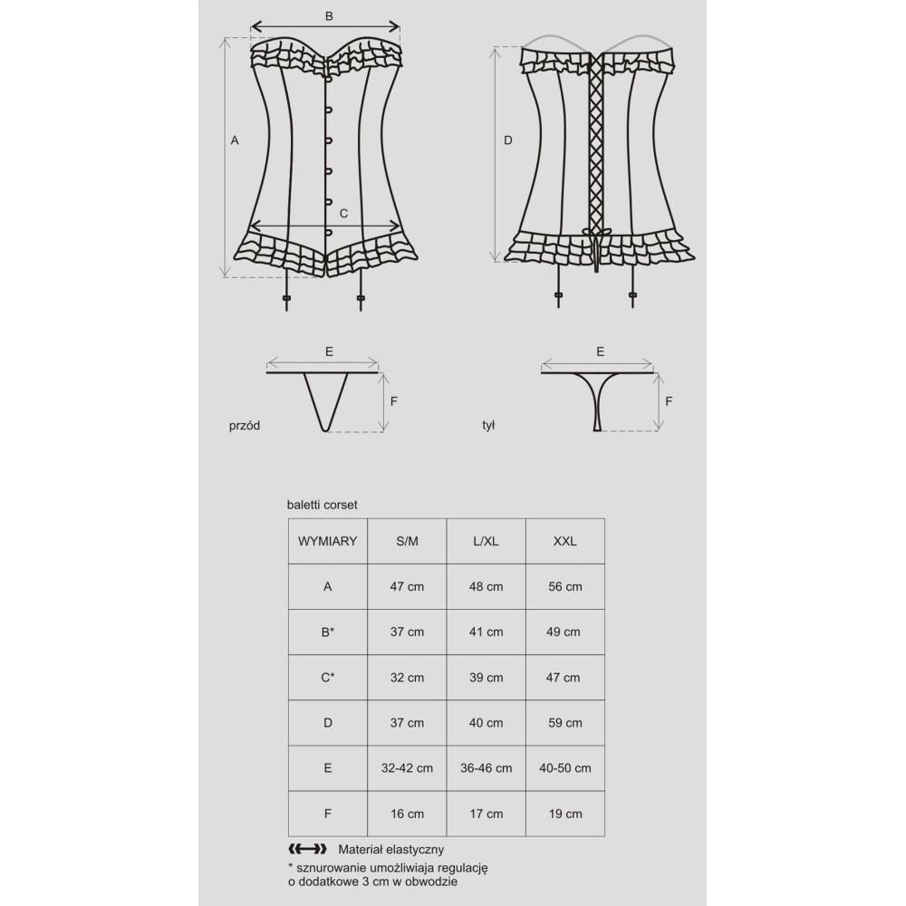 Эротический комплект ажурный, со шнуровкой corset S/M, фото №5 — секс шоп Украина, NO TABOO