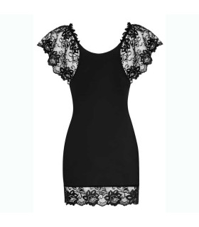 Эротическая черная сорочка с кружевом L/XL - No Taboo