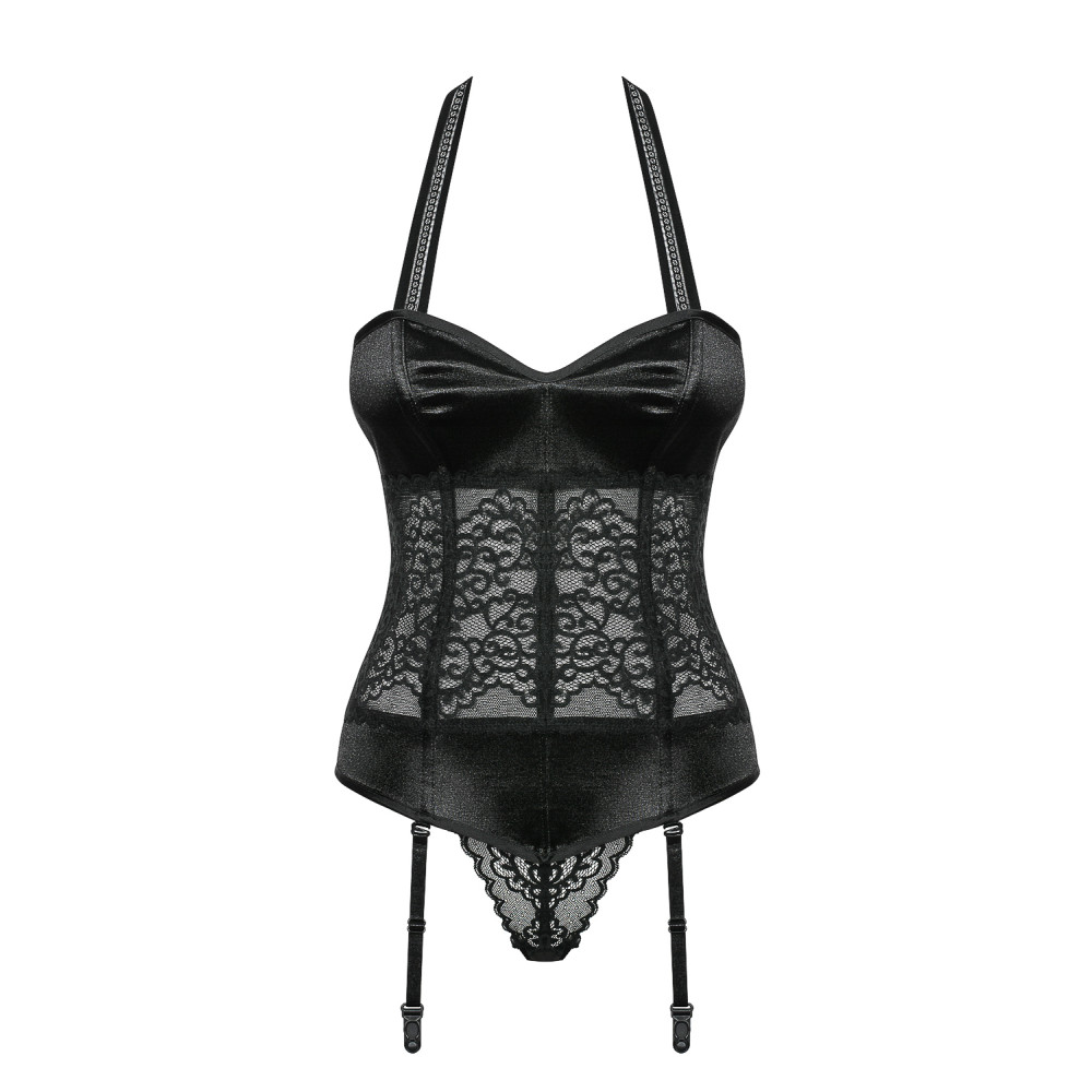 Корсет Ailay corset & thong black S/M, фото №6 — секс шоп Украина, NO TABOO