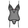 Секси корсет, полупрозрачный с узорами corset & panties S/M, фото №3 — секс шоп Украина, NO TABOO
