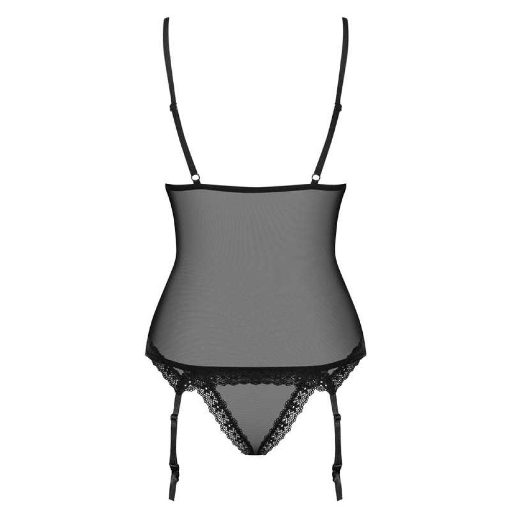 Секси корсет, полупрозрачный с узорами corset & panties S/M, фото №4 — секс шоп Украина, NO TABOO