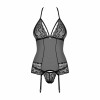Эротический корсет с кружевом и украшением corset & thong black L/XL, фото №5 — секс шоп Украина, NO TABOO