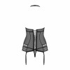 Эротический корсет с кружевом и украшением corset & thong black L/XL, фото №6 — секс шоп Украина, NO TABOO