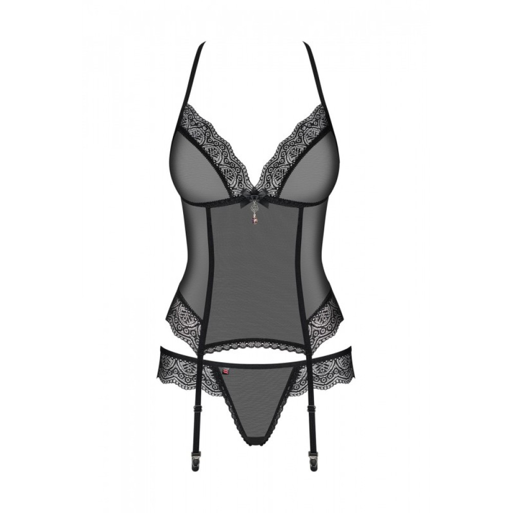 Эротический корсет с украшением из подвески corset & thong S/M, фото №5 — секс шоп Украина, NO TABOO