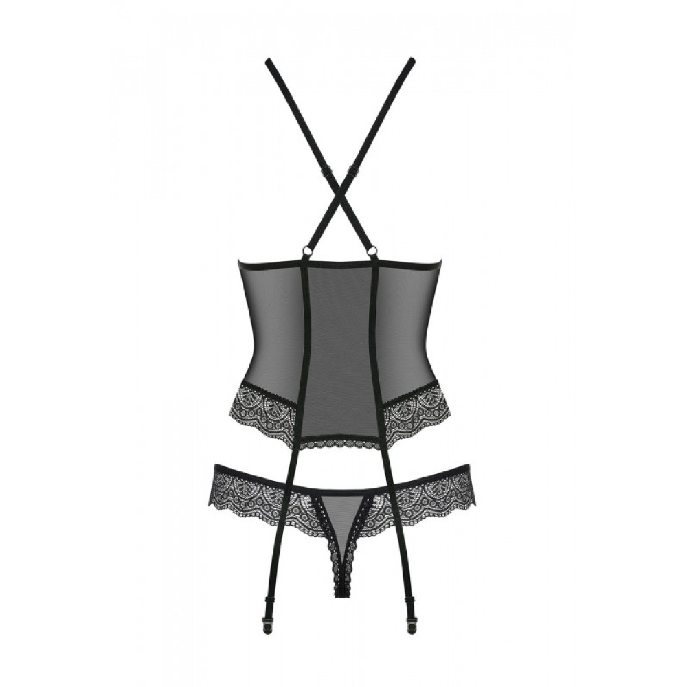 Эротический корсет с украшением из подвески corset & thong S/M, фото №6 — секс шоп Украина, NO TABOO