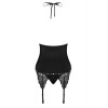 Корсет эротический Obsessive 828-COR-1, L/XL, кружевной, с трусиками, с пажами для чулок, черный , фото №6 — секс шоп Украина, NO TABOO