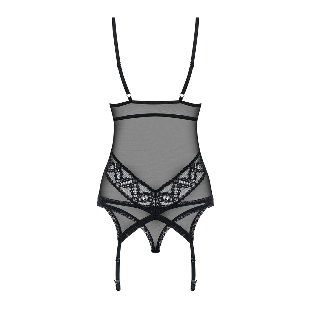 Эротический корсет полупрозрачный с кружевом corset & thong S/M, фото №6 — секс шоп Украина, NO TABOO