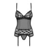 Сексуальный корсет из кружева и подвязками для чулок Letica corset & thong black L/XL, фото №6 — секс шоп Украина, NO TABOO