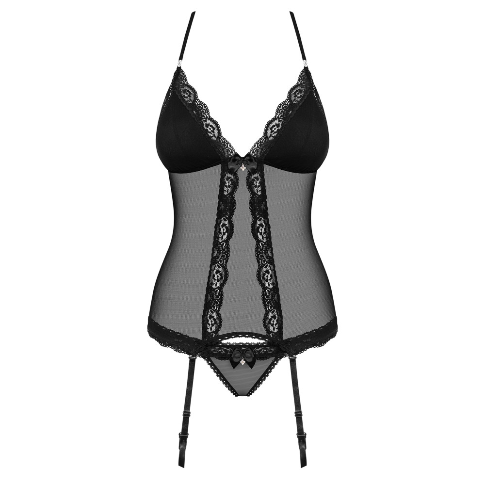 Эротический корсет с подвязками для чулок corset & thong S/M, фото №5 — секс шоп Украина, NO TABOO