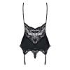 Эротический корсет с кружевом и пажами для чулок black L/XL, фото №3 — секс шоп Украина, NO TABOO