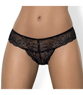 Сексуальные стринги кружевные чёрные L/XL - No Taboo