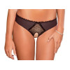 Трусики черные Rene Rofe CROTCHLESS FRILLS PANTY S/M, фото №1 — секс шоп Украина, NO TABOO