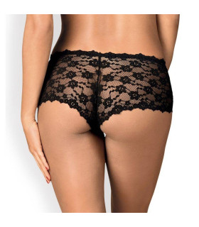 Сексуальные шортики в сеточку с цветочным принтом черные Letica L/XL - No Taboo