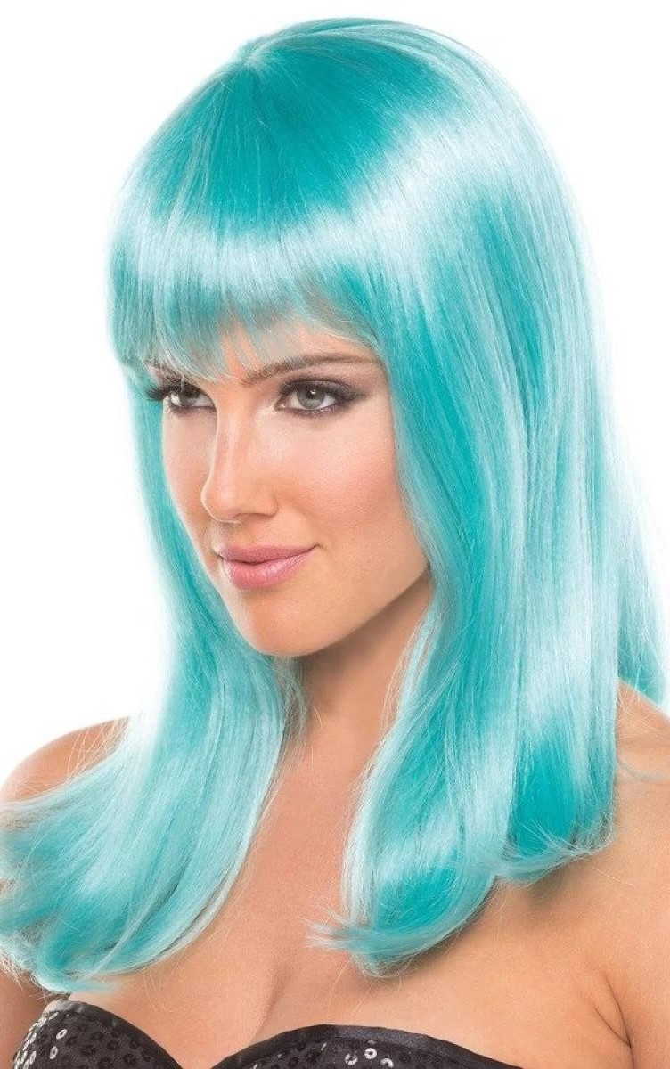 Перука з чубчиком Hollywood Wig, блакитного кольору, 33 см