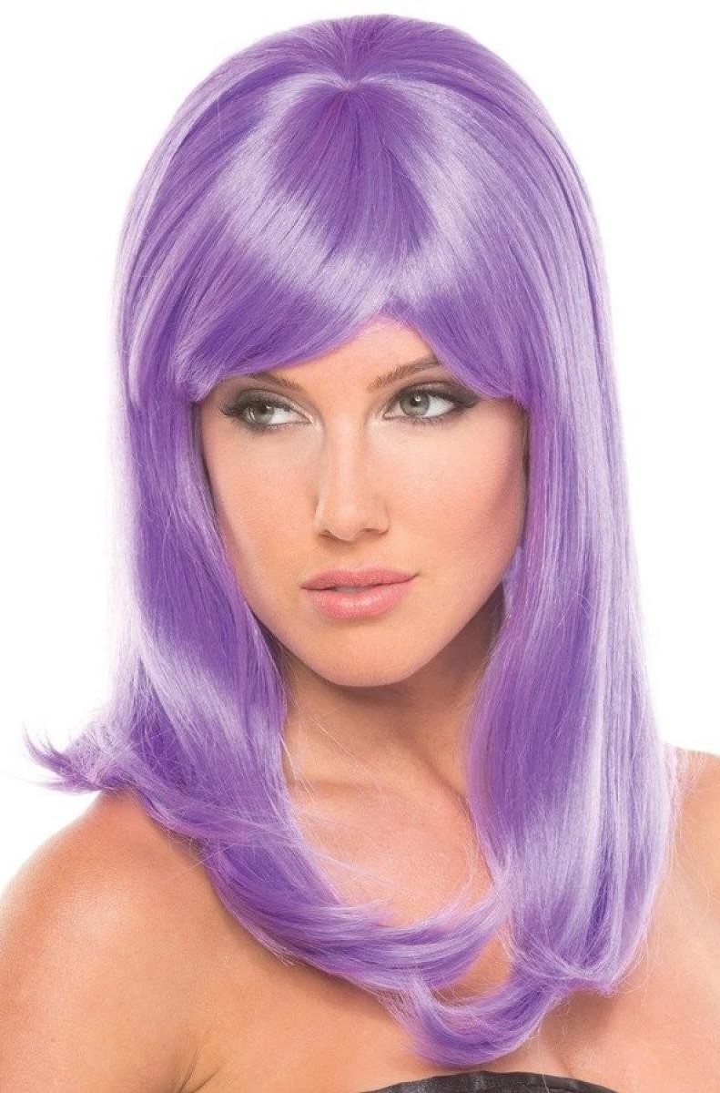 Перука з чубчиком Hollywood Wig, фіолетового кольору