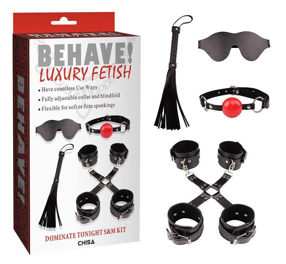 Набір БДСМ 6 предметів Chisa Behave Luxury Fetish, чорний