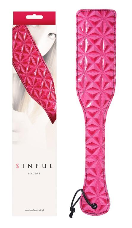 Падл (шльопалка) Sinful Paddle з вінілу, рожева, 31,5 см