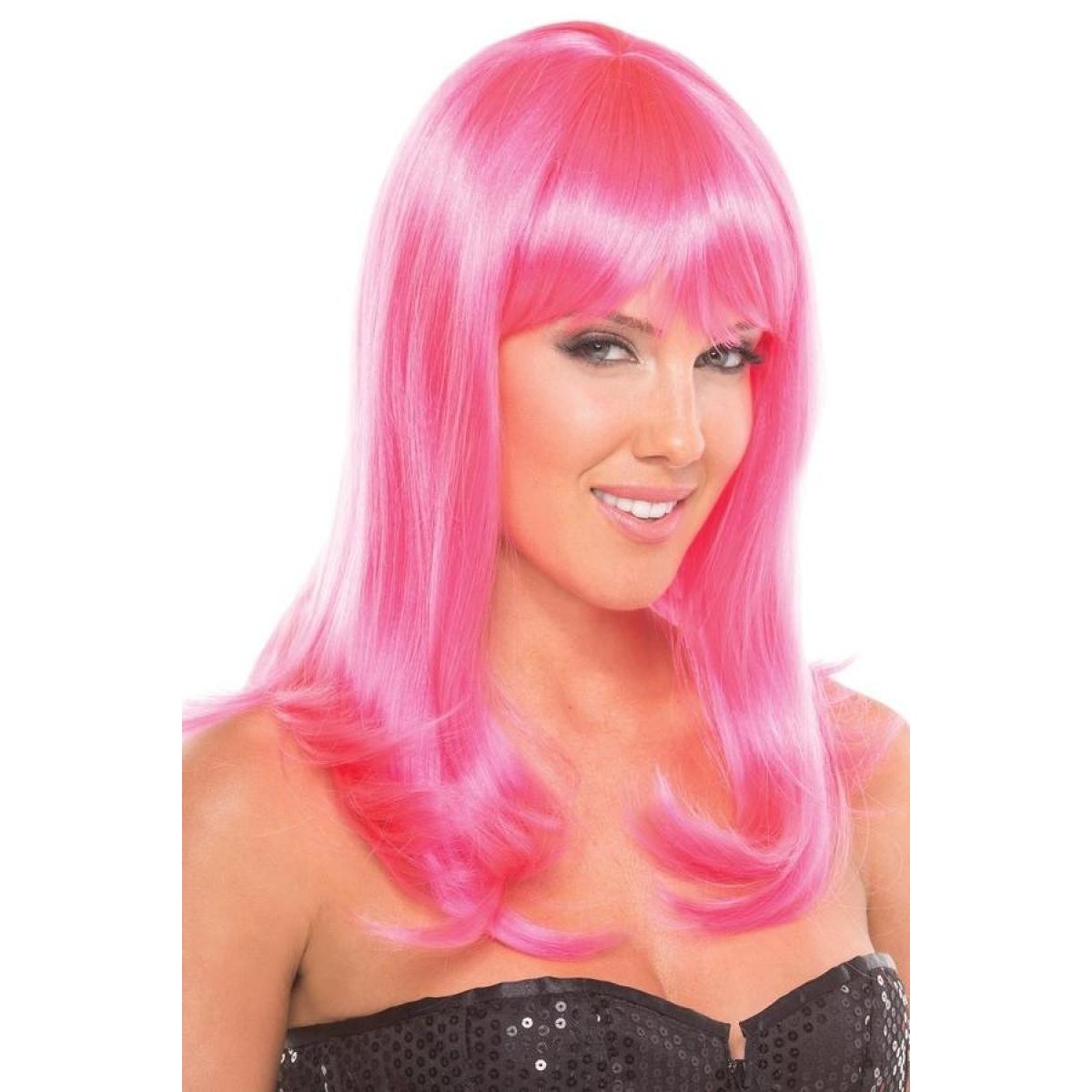 Перука з чубчиком Hollywood Wig, рожевий, 33 см