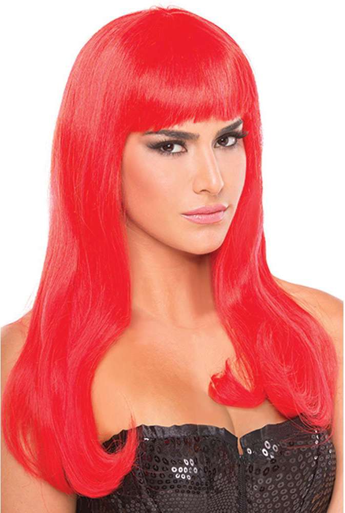 Перука з чубчиком Pop Diva Wig, червоний