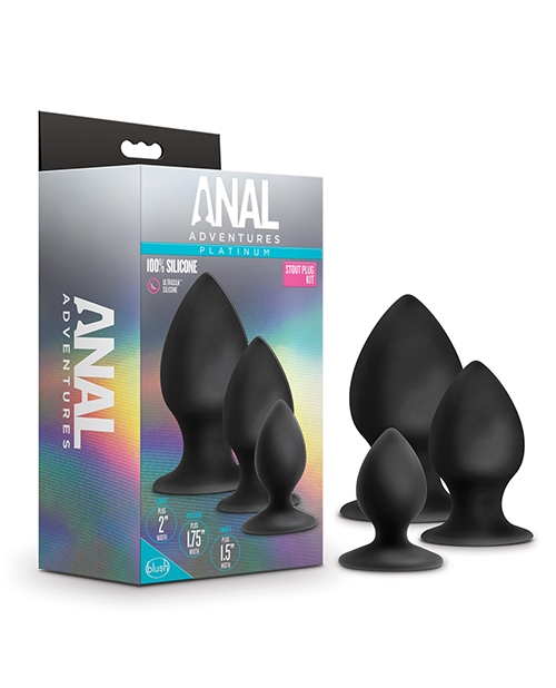 Набір анальних пробок Anal Adventures, чорного кольору, 3 шт