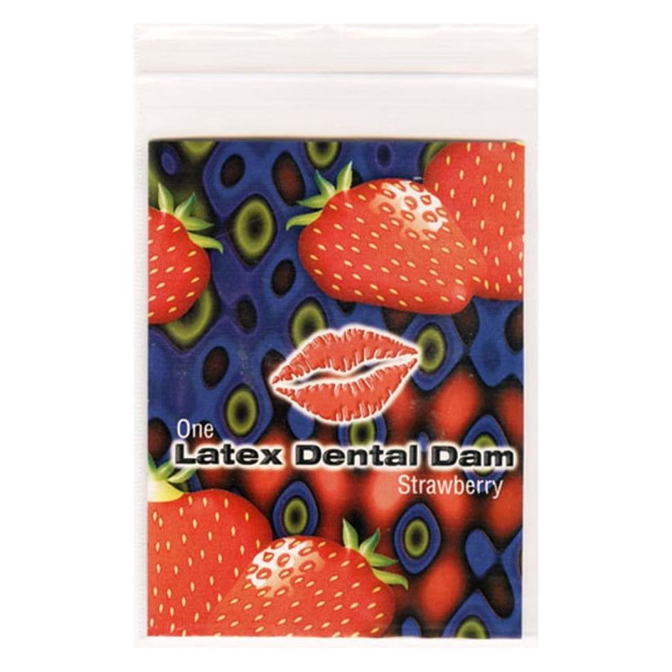 Серветка для кунілінгусу латексна Strawberry Latex Dental Dams для орального сексу, 1 шт