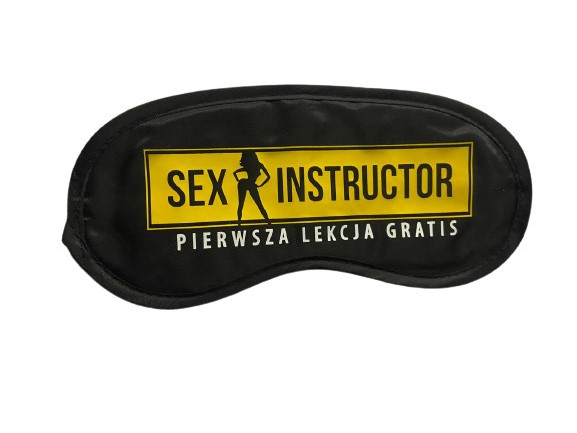 Маска на очі з написом Sex Instructor, чорна