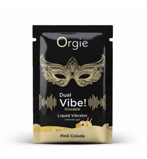 Пробник Рідкий вібратор Orgie Dual Vibe зі смаком коктейлю Піна колада, 1 мл
