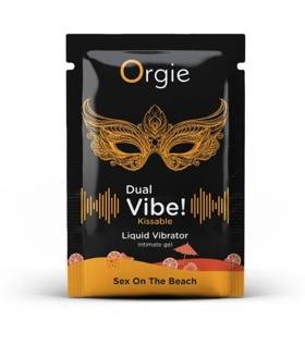 Пробник Рідкий вібратор Orgie Dual Vibe зі смаком коктейлю Секс на пляжі, 1 мл