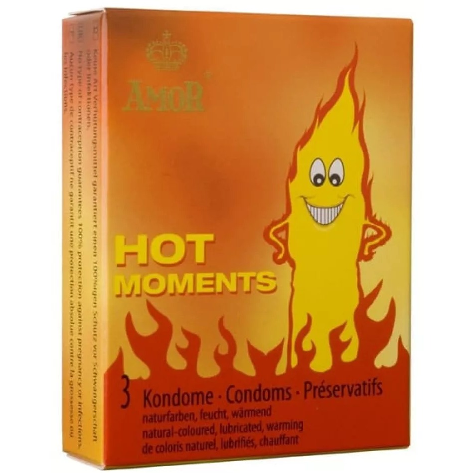 Презервативи Amor Hot Moments з зігріваючим ефектом, 3 шт