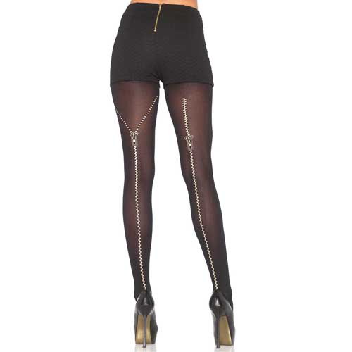 Панчохи з принтом у вигляді блискавки Leg Avenue чорні, One Size