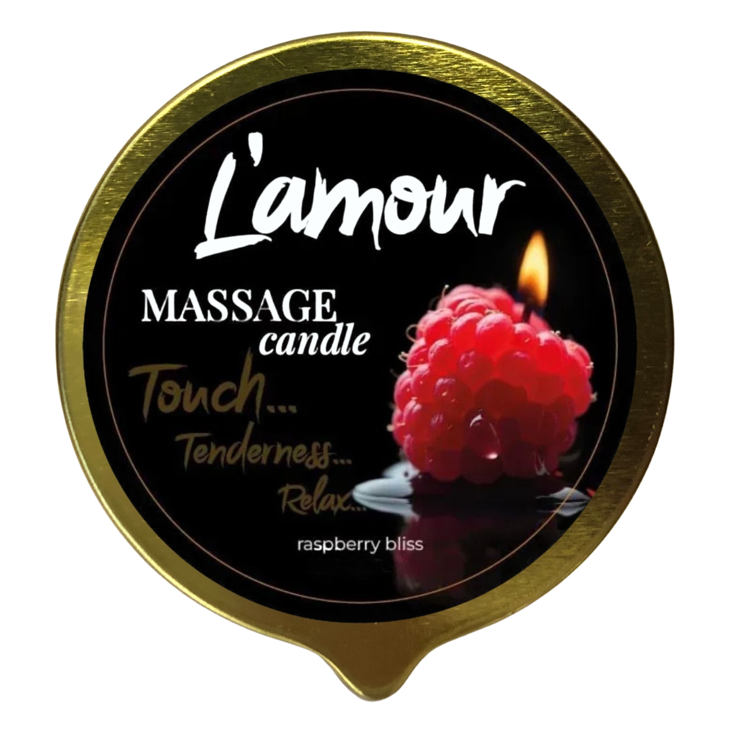 Масажна свічка, 70 мл, L'amour Raspberry Bliss ваніль + малина + квіти