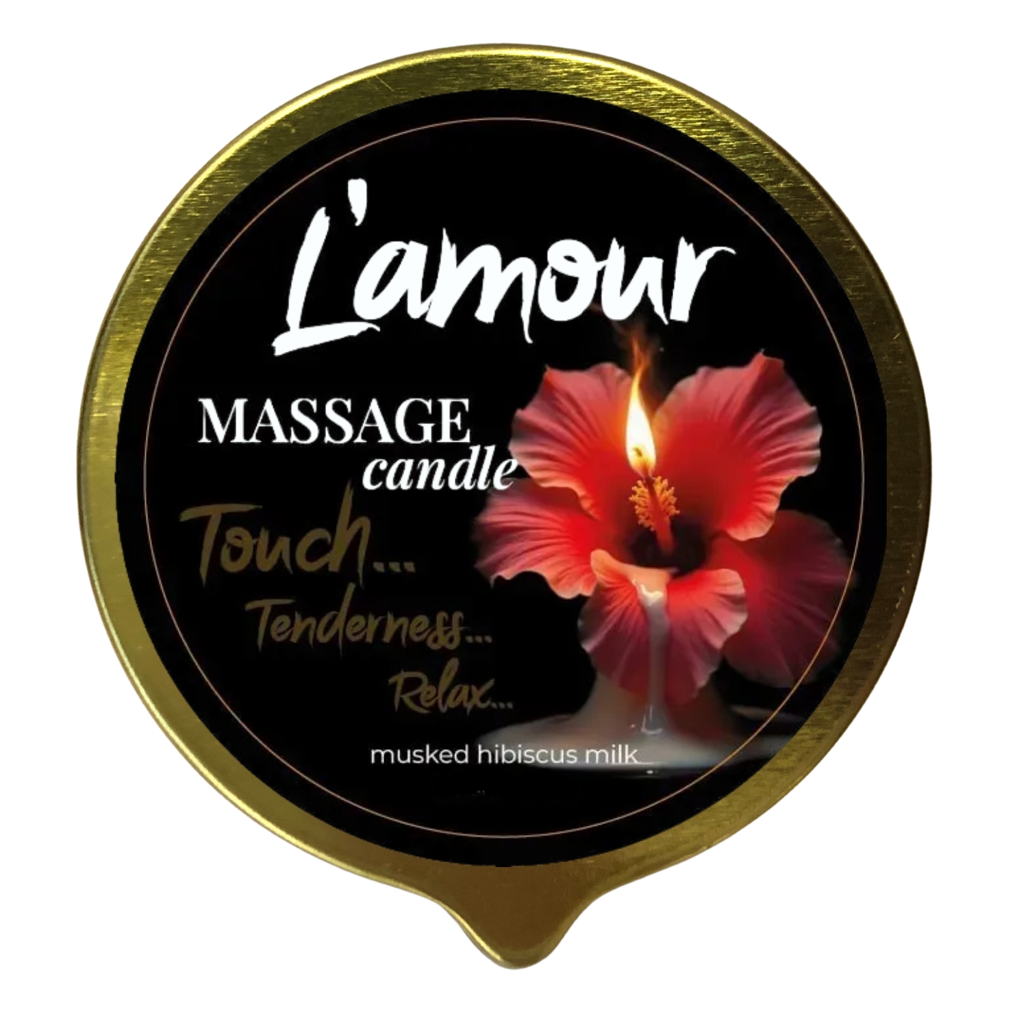 Масажна свічка, 70 мл, L'amour Musked Hibiscus &amp; Milk тропічні фрукти + молоко + мускус
