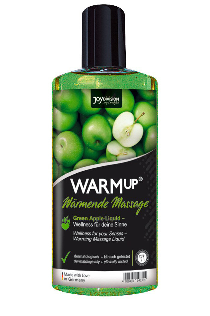 Їстівне масажне масло з розігрівом WARMup Green Apple, 150 мл