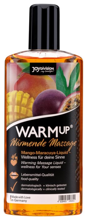 Їстівне масажне масло з розігрівом WARMup Mango &amp; Maracuya, 150 мл