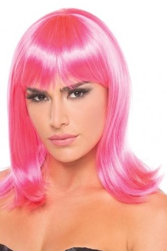 Перука з чубчиком Doll Wig середньої довжини, рожевий