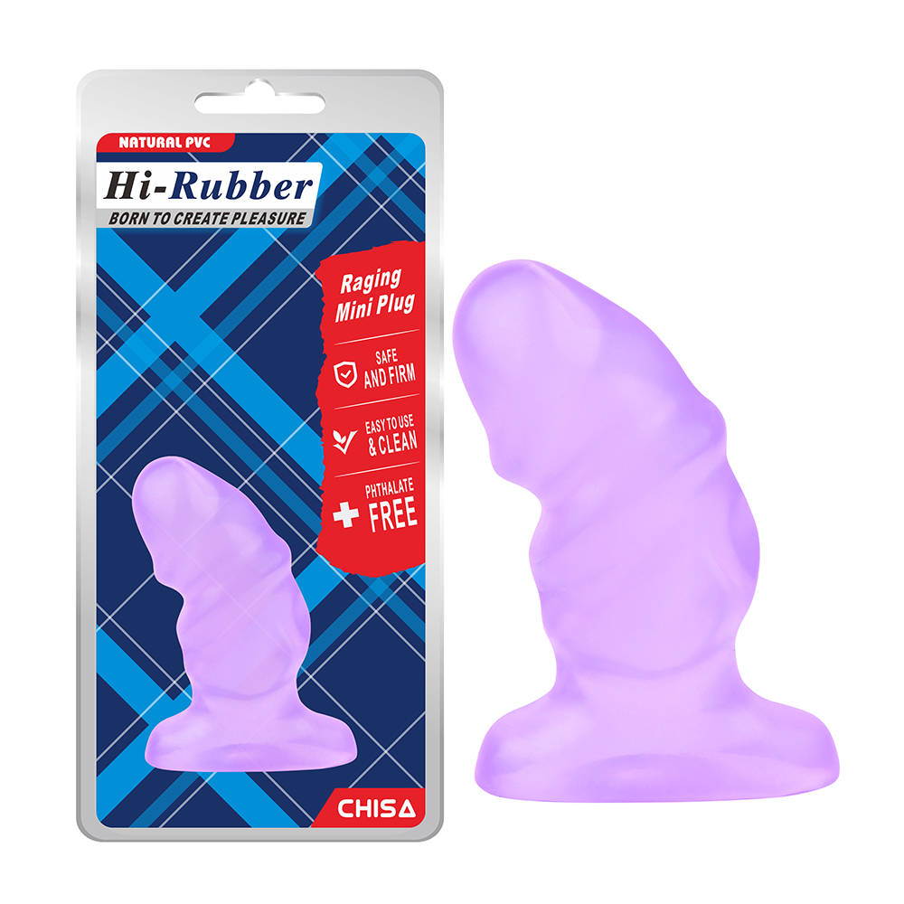 Анальна пробка ребриста Chisa Raging Mini Plug, лілова, 9.2 х 3.9 см