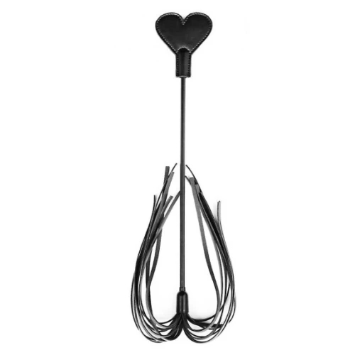 Стек-серце з міні-батогом Fetish Paddle чорний
