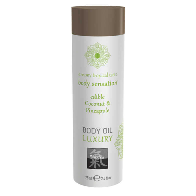 Масажна олійка їстівна HOT Body Oil Luxury зі смаком кокоса та ананаса, 75 мл